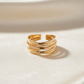Trove Colombo Calliope KC gold-plated open ring with a multi-layered crossover design