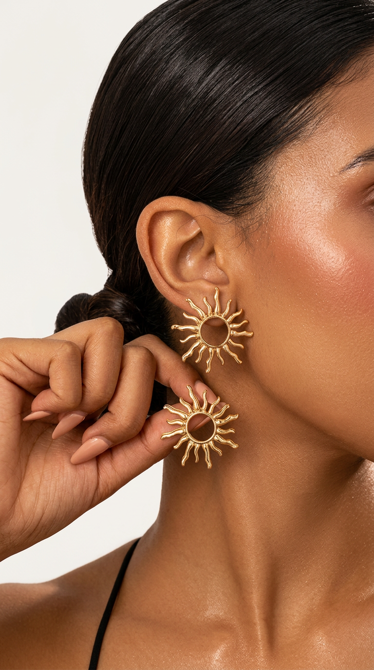 Trove Colombo Delphine 14K gold-plated sunburst earrings